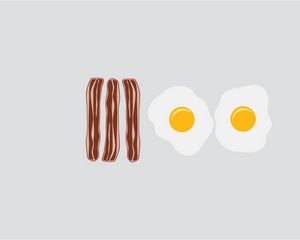 Preview wallpaper bacon, eggs, food, vector