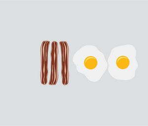 Preview wallpaper bacon, eggs, food, vector