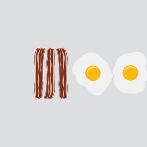 Preview wallpaper bacon, eggs, food, vector