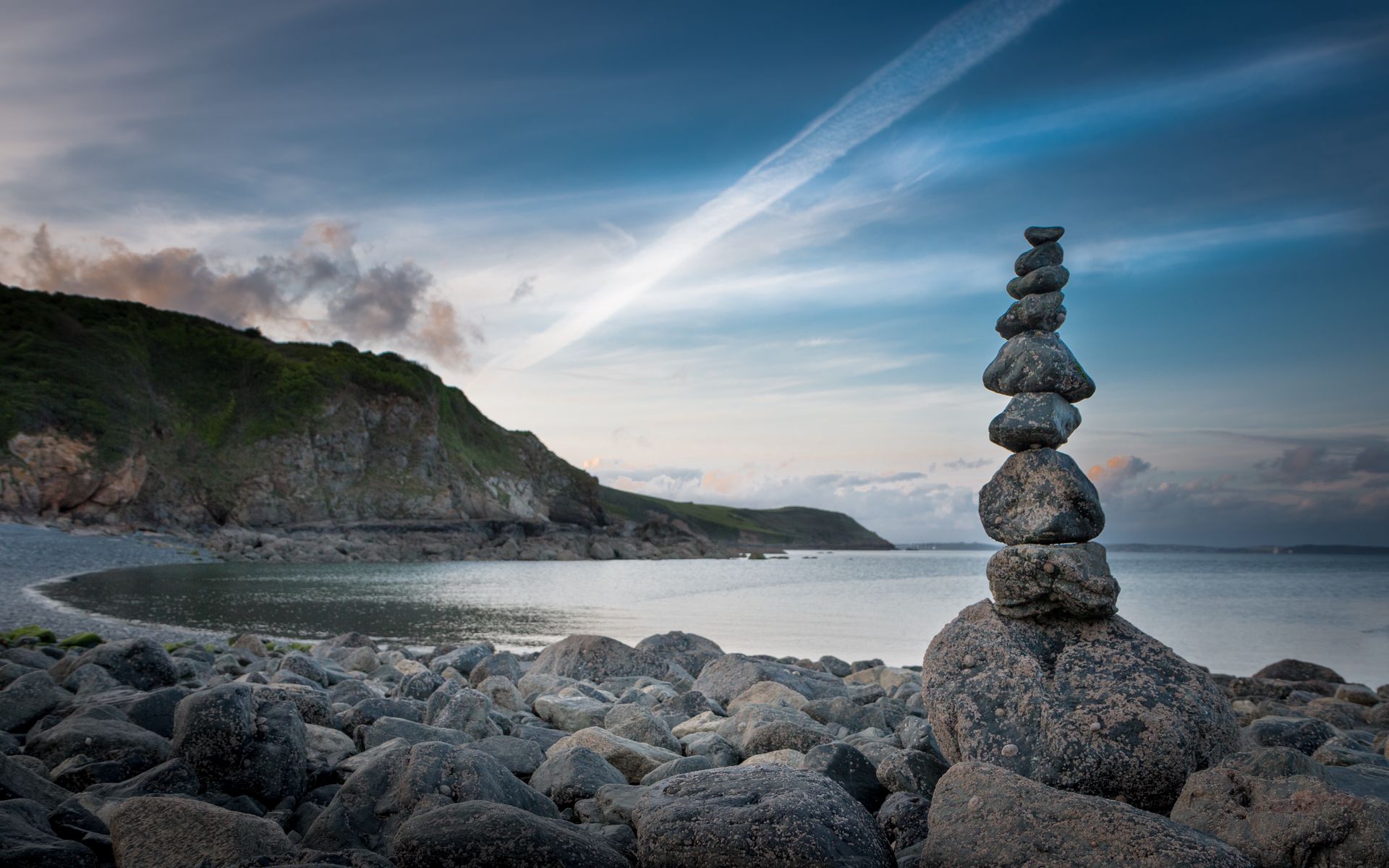 Download wallpaper 1920x1200 balance, stones, blocks, sky widescreen 16