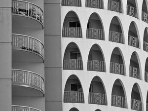 Preview wallpaper balconies, arches, facade, building, architecture