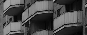 Preview wallpaper balconies, building, house, black and white