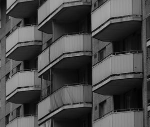 Preview wallpaper balconies, building, house, black and white