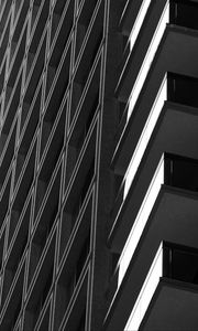 Preview wallpaper balconies, edges, facade, building, black and white