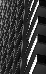 Preview wallpaper balconies, edges, facade, building, black and white