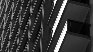 Preview wallpaper balconies, edges, facade, building, black and white