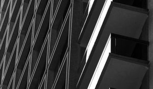 Preview wallpaper balconies, edges, facade, building, black and white