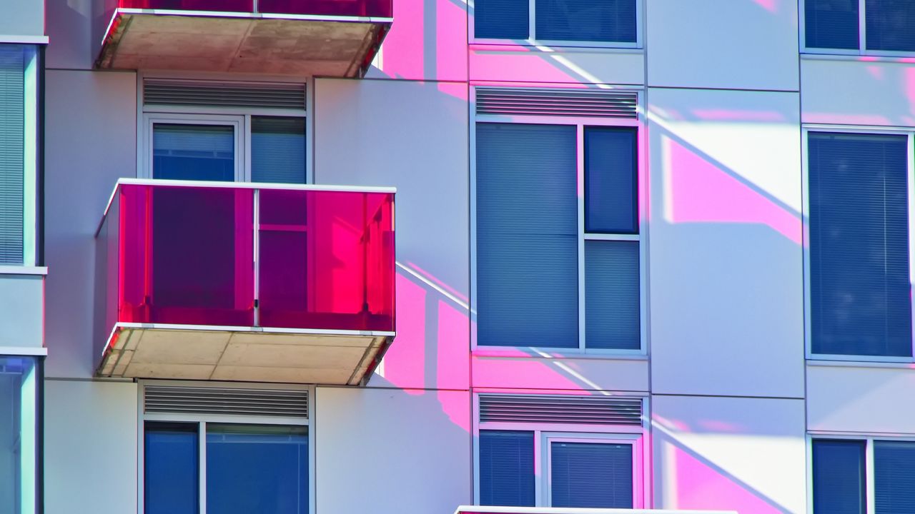 Wallpaper balconies, windows, facade, glass