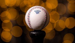 Preview wallpaper ball, baseball, close-up, blur, bokeh