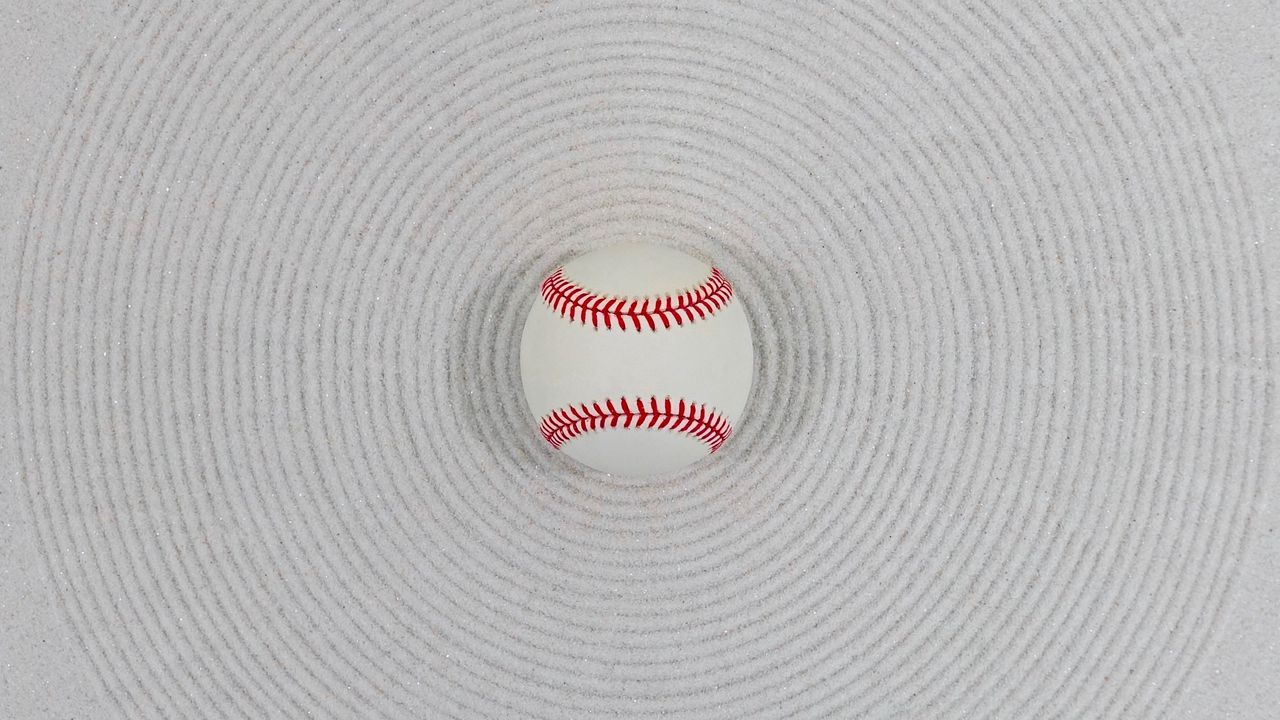 Wallpaper ball, baseball, white, minimalism