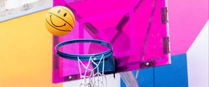 Preview wallpaper ball, basketball hoop, basketball, throw, hoop
