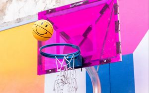 Preview wallpaper ball, basketball hoop, basketball, throw, hoop