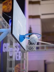 Preview wallpaper ball, basketball, ring, net, sport