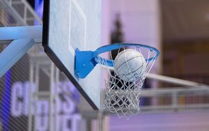 Preview wallpaper ball, basketball, ring, net, sport