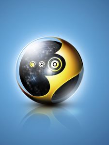 Preview wallpaper ball, black, yellow, blue