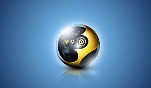 Preview wallpaper ball, black, yellow, blue