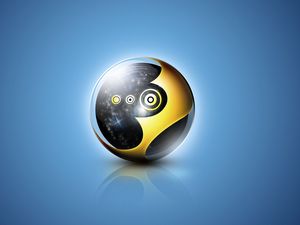 Preview wallpaper ball, black, yellow, blue