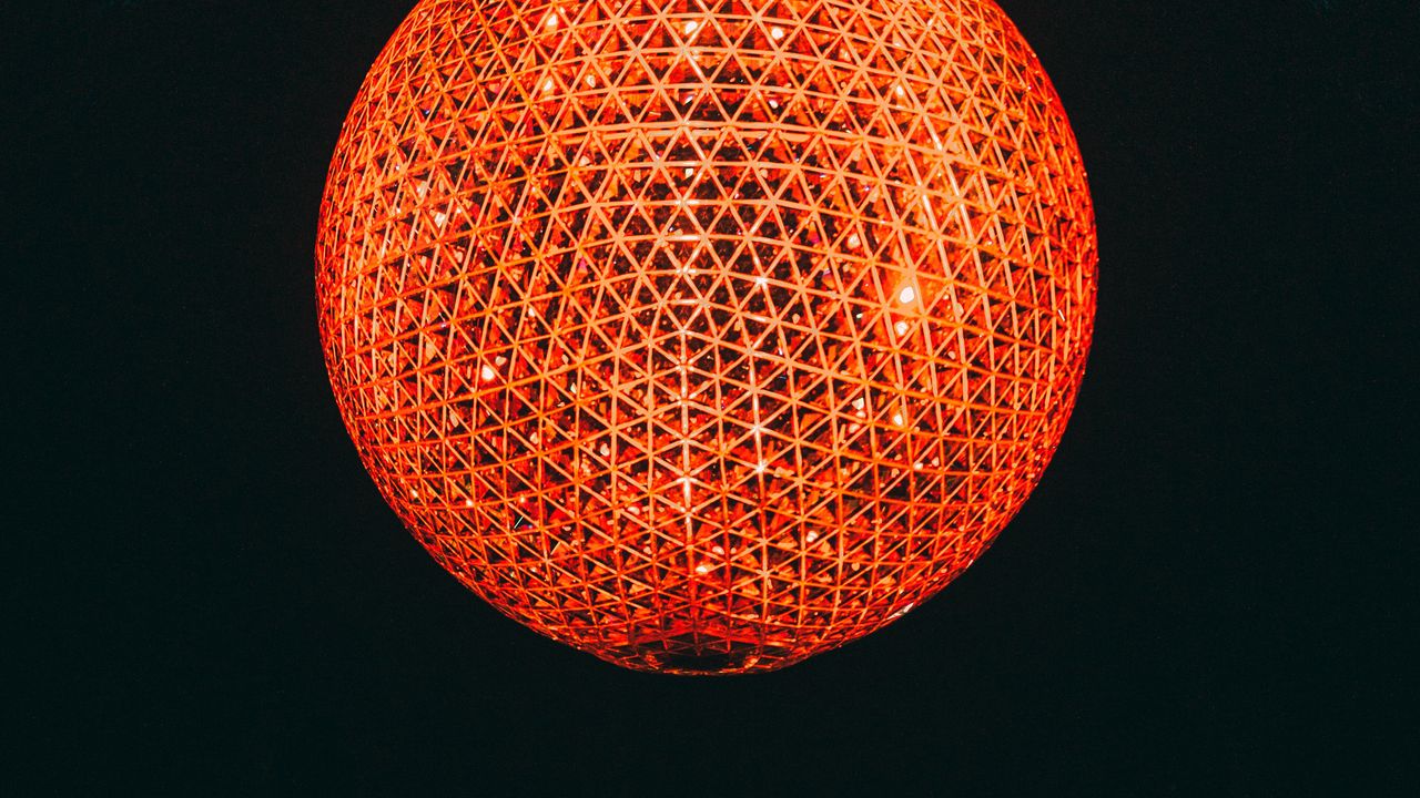 Wallpaper ball, chandelier, light, dark