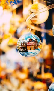 Preview wallpaper ball, christmas decoration, toy, focus, holiday