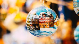 Preview wallpaper ball, christmas decoration, toy, focus, holiday
