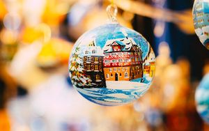 Preview wallpaper ball, christmas decoration, toy, focus, holiday