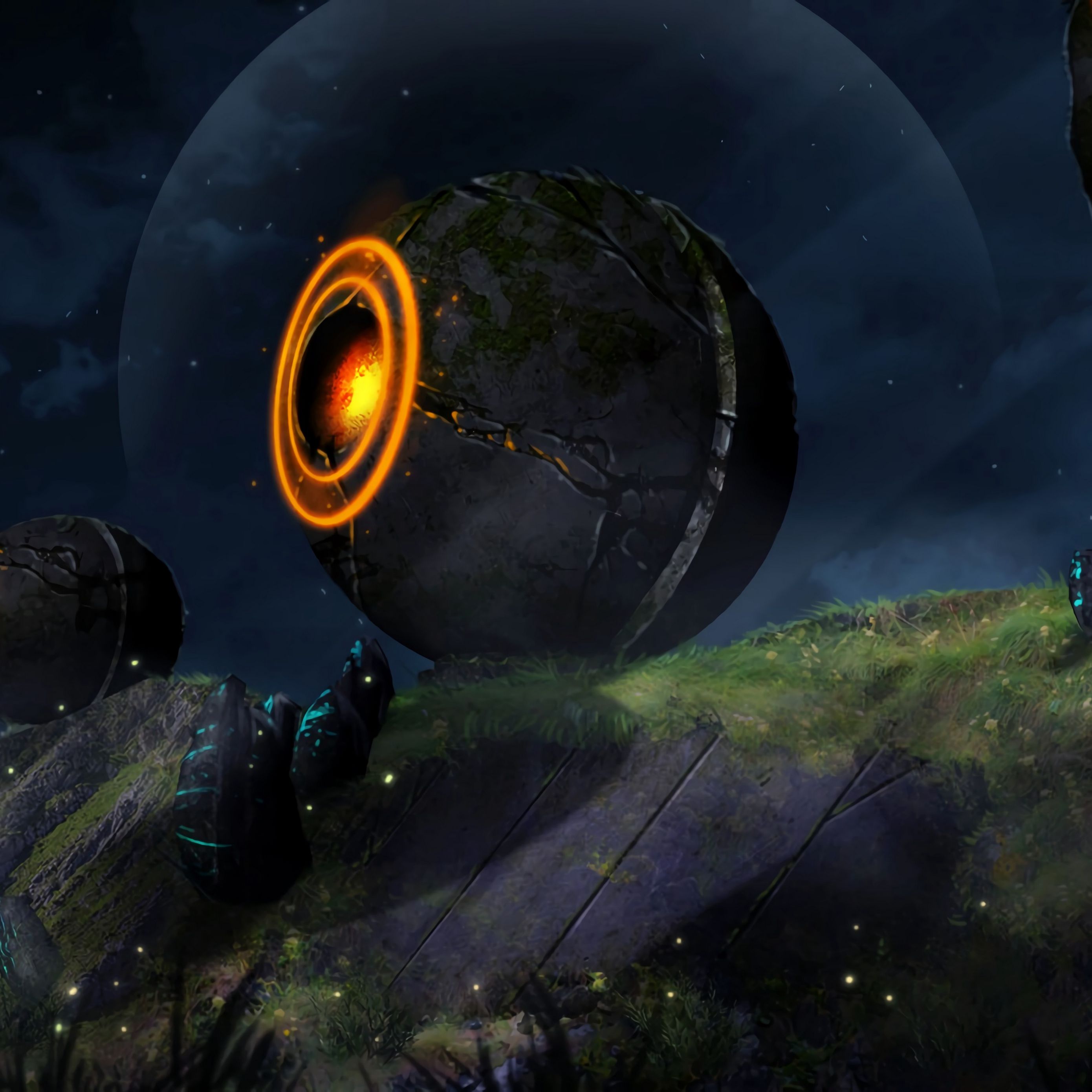 Download wallpaper 2780x2780 ball, circles, glow, art ipad air, ipad