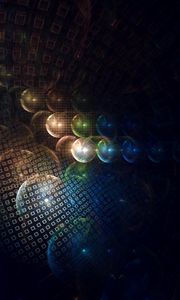 Preview wallpaper ball, circles, squares, glare, glow
