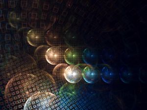 Preview wallpaper ball, circles, squares, glare, glow
