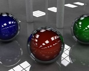 Preview wallpaper ball, colored, shape, surface, lights, glass