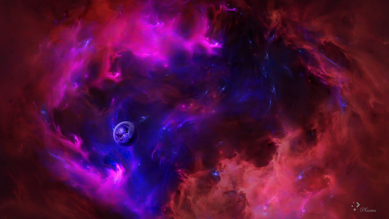 1366x768 Wallpaper ball, colored smoke, bright, abstraction