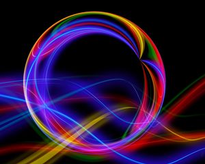 Preview wallpaper ball, colorful, line, abstraction