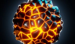 Preview wallpaper ball, cranny, lava, glow, 3d