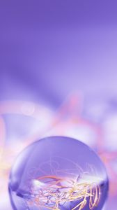 Preview wallpaper ball, crystal, macro, reflection, purple