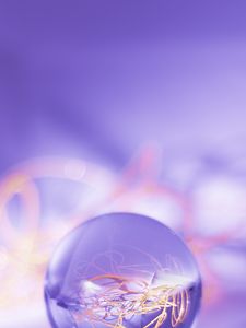 Preview wallpaper ball, crystal, macro, reflection, purple