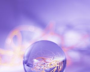 Preview wallpaper ball, crystal, macro, reflection, purple