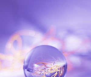 Preview wallpaper ball, crystal, macro, reflection, purple