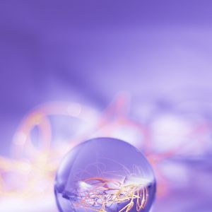 Preview wallpaper ball, crystal, macro, reflection, purple