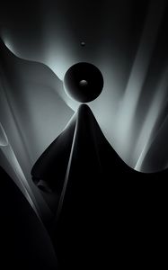 Preview wallpaper ball, dark, shape, folds