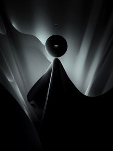 Preview wallpaper ball, dark, shape, folds