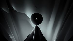 Preview wallpaper ball, dark, shape, folds