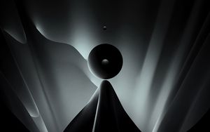Preview wallpaper ball, dark, shape, folds