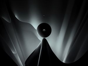 Preview wallpaper ball, dark, shape, folds