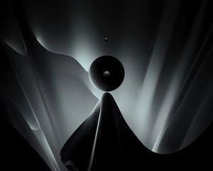 Preview wallpaper ball, dark, shape, folds