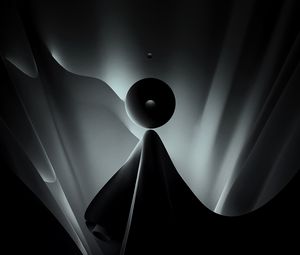 Preview wallpaper ball, dark, shape, folds