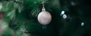 Preview wallpaper ball, decoration, silver, christmas tree, new year, christmas