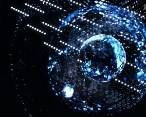 Preview wallpaper ball, details, shine, blue, form