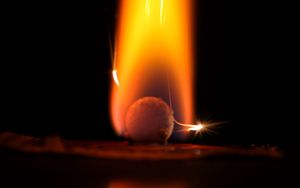 Preview wallpaper ball, flame, fire, dark, sparks