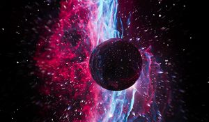 Preview wallpaper ball, flight, cosmic explosion, bright
