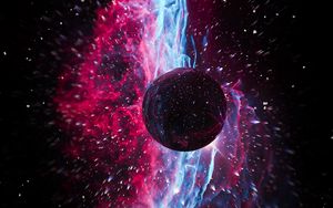 Preview wallpaper ball, flight, cosmic explosion, bright