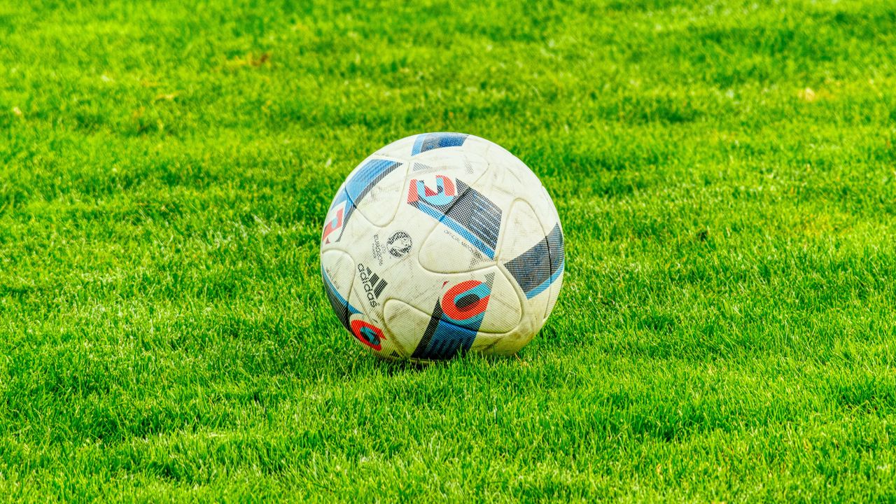 Wallpaper ball, football, lawn, grass